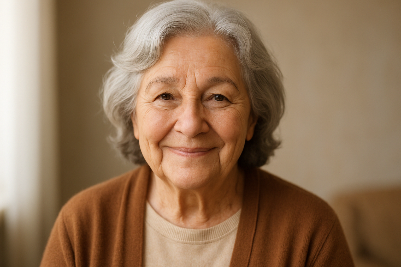 smiling older woman, grandmother age